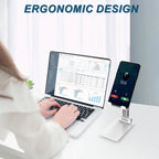 Support Téléphone Réglable Multi-Usage – Maison, Bureau, Cuisine & Voyage