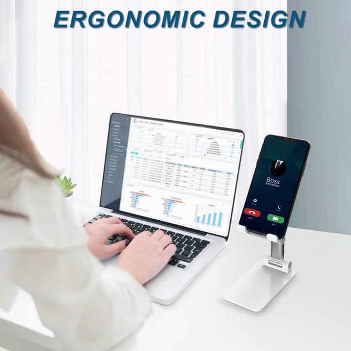 Support Téléphone Réglable Multi-Usage – Maison, Bureau, Cuisine & Voyage
