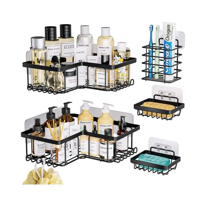 Étagère de Rangement Murale Sans Perçage pour Salle de Bain – Lot de 5 Pièces