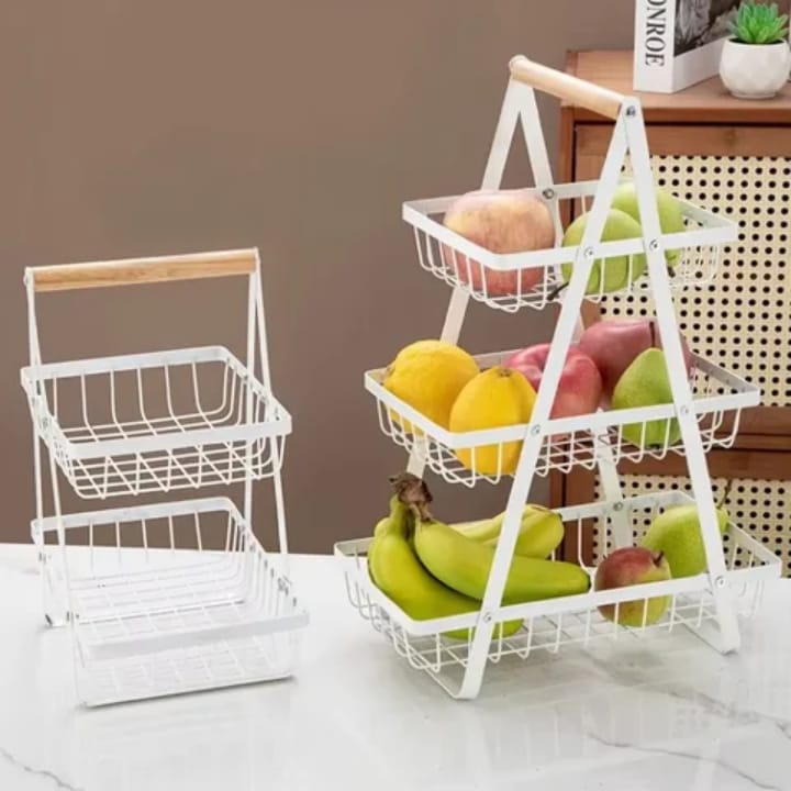 Panier à Fruits Niveaux Pliable – Organisateur de Cuisine Élégant
