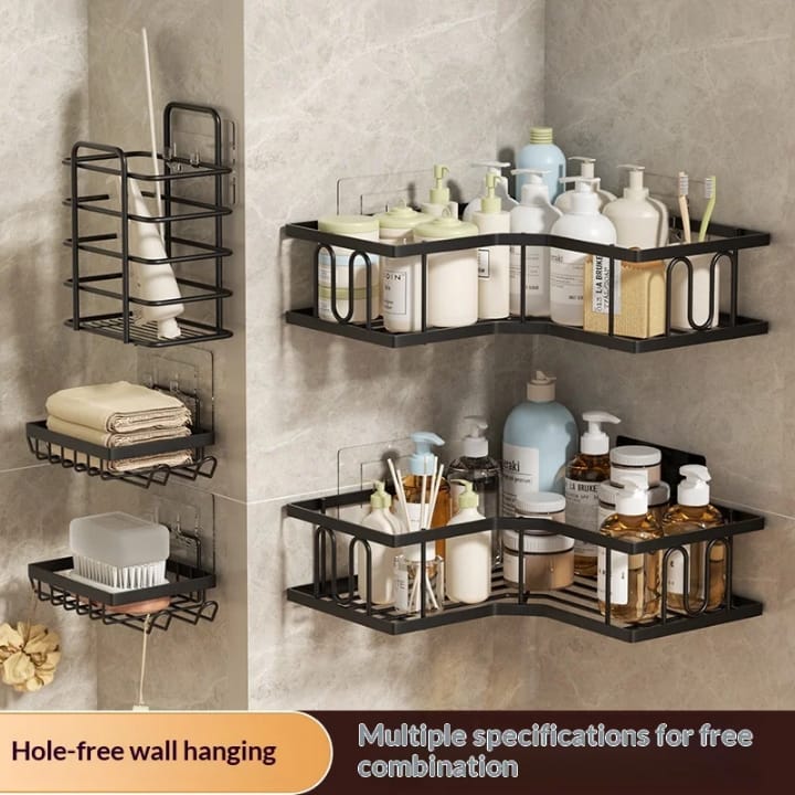 Étagère de Rangement Murale Sans Perçage pour Salle de Bain – Lot de 5 Pièces